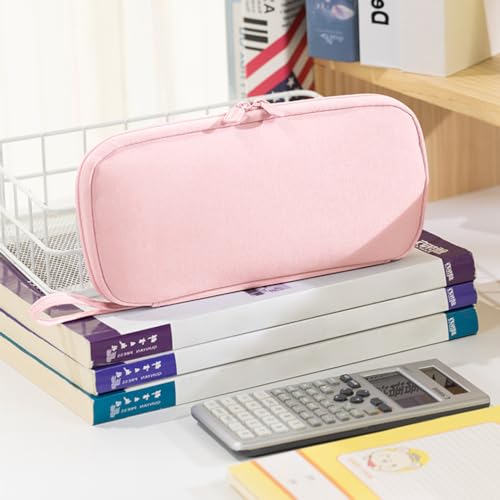 Image of Rolin Roly Multi-function Pencil Case Pencil Box Large Capacity Pen Case Holder for Women Pen Bag Organizer with Zipper (pink)
