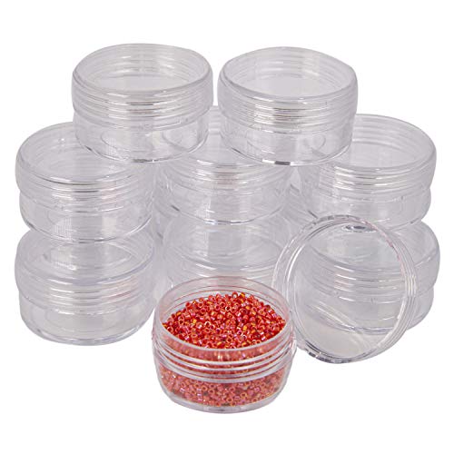 Image of The Beadsmith Personality Case - Clear Storage Organizer Box - 6.4 x 4.8 x 1 inches - Includes 12 Small Containers with lids - 1.5 x 0.8 inches, Bead Holder (Pack of 3)