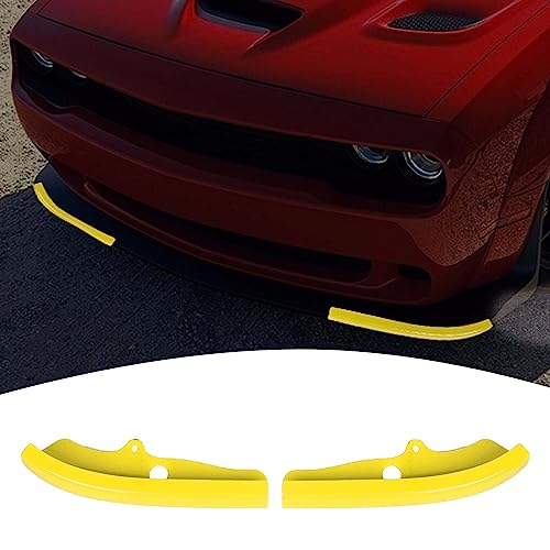 PDKLIN for Challenger Front Bumper Lip Splitter Protector Cover Trim for 2015-2023 Dodge Challenger GT RT SRT Yellow Exterior Accessories 2pcs