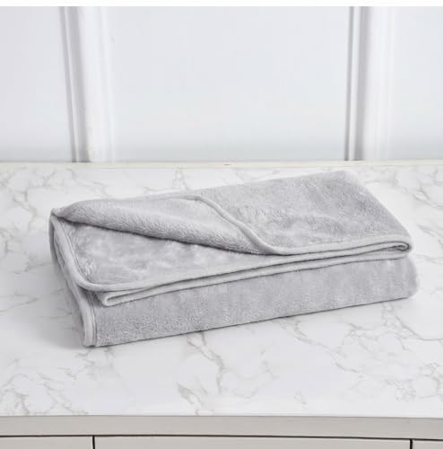 Image of Cotton Bolls Microfiber Large Bath Towel Quick Dry Super Soft Higly Absorbent Lint Free Towel for Bath for Men and Women, Travel, Gym, Beach, Pool, Yoga 70x140 CM, Light Grey