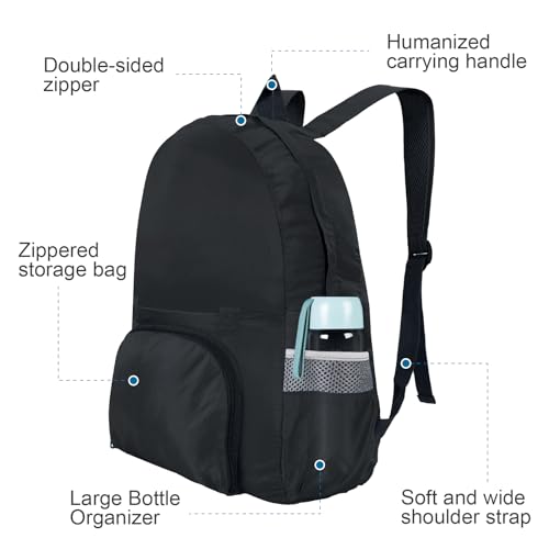 AiQInu Foldable Backpack, Ultra Light, Waterproof Hiking Backpack, Unisex Daypack, Outdoor for Sports Climbing, Camping - Image 4