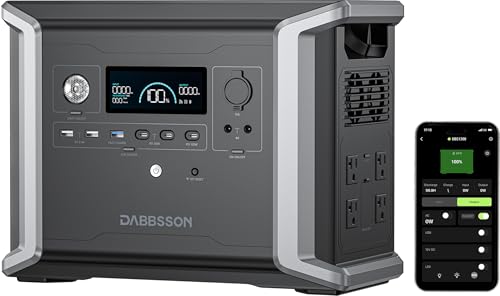 Dabbsson Portable Power Station,1330Wh 1200W(1600W with P-Boost) Solar Generator