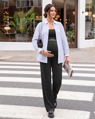 Image of G4Free EverGoing Maternity Pants Over the Belly Pregnancy Work Trousers