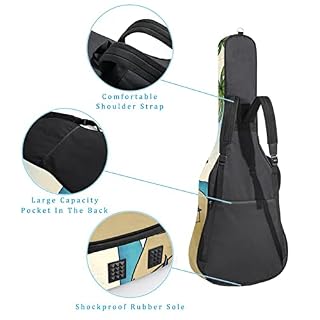 Housse imperméable pour guitare acoustique avec double bandoulière et poche Motif abstrait coloré, Multicolore 06, 42… - Les Beatles, Paul McCartney, John Lennon, RIngo Starr, George Harrison Housse imperméable pour guitare acoustique avec double bandoulière et poche Motif abstrait coloré, Multicolore 06, 42… – Image 3