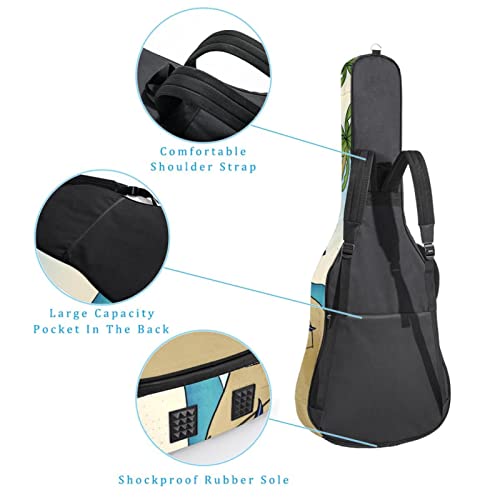 Housse imperméable pour guitare acoustique avec double bandoulière et poche Motif abstrait coloré, Multicolore 06, 42… - Les Beatles, Paul McCartney, John Lennon, RIngo Starr, George Harrison Housse imperméable pour guitare acoustique avec double bandoulière et poche Motif abstrait coloré, Multicolore 06, 42… – Image 4