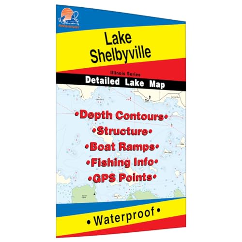 Lake Shelbyville carte de pêche détaillée du lac - 2