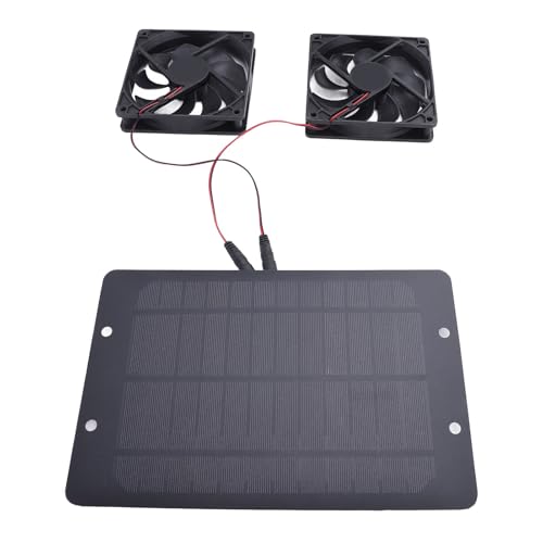 Ventilador de Ventilación con Energía Solar para Barco de Coche, Kit de Ventilador Solar Dual, Ventilador con Panel Solar de Silicio Monocristalino de 12 V para RV, Coche, Barco