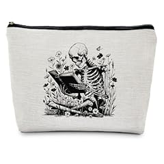 gothic makeup bag-Reading skull