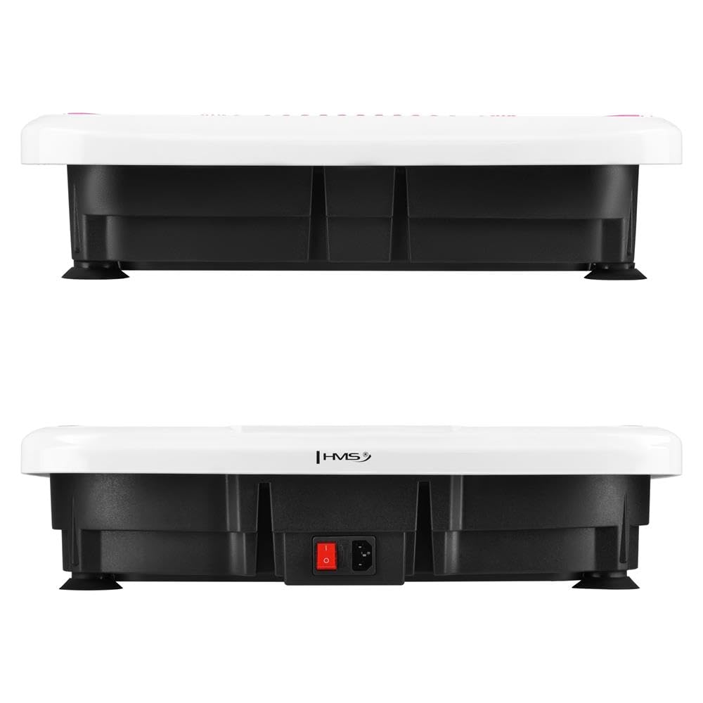 HMS SVP45 płyta wibracyjna 200 W z taśmami treningowymi | 120 poziomów prędkości, 6 programów treningowych, maks. obciążenie 150 kg, 53,5 x 34,5 x 13 cm, trening całego ciała