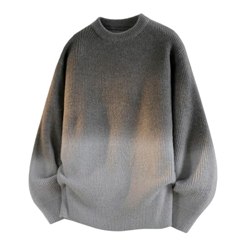 Pull en tricot à col rond homme dégradé de couleur chaud pour l'automne hiver