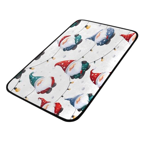 Mexpekil Lindos felpudos de Navidad con diseño de gnomo de Navidad para interiores y exteriores, 100 x 50 cm, antideslizantes, para cocina, puerta o baño