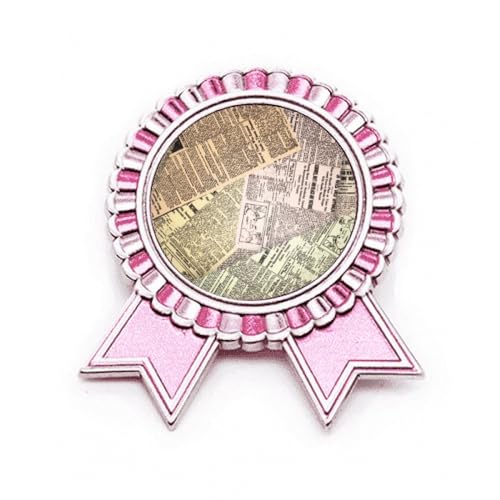 Broche Rose en métal au design de veines de journaux élégante taille M