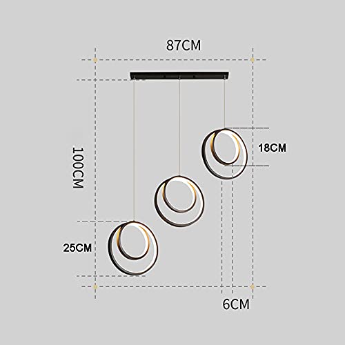Plafonnier à anneau LED noir pour illuminer un îlot de cuisine sombre - 5