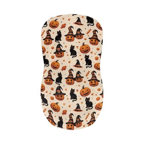 Image of Bar Stool Covers with Backs Halloween Black Cat Pumpkin Dust Proof Bar Stool Chair Covers Dining Room Square Swivel Barstool Chair Seat Set of 2
