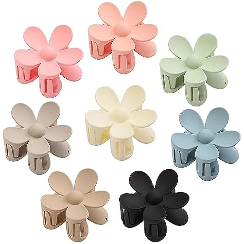 8PCS Flower Claw Clips, Hair Claw Clips for Thick Thin Hair, Non Slip Flower Hair Clips, Strong Hold Hair Clips for Women Girls, Aesthetic Color, Christmas Gifts Cover