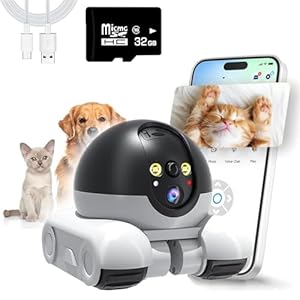Blinky Bot Camera Robot, Camera Blinky Bot Pro 360° View Ebo Air 2 +32G SD Card, AI Movable Indoor WiFi/4G Patrol Bot, 2 Way Talk Dual-Lens Smart 1080P Movable 2 Way Audio Night Vision Cameras (WiFi)