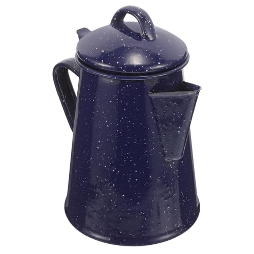EXCEART Cafetera Esmaltada Asa Humanizada de 1.2l para Cocina y Camping, Tetera Elegante y Simple Acabado Pulido para Uso en Casa y Restaurante