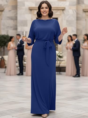 Image of KOH KOH Womens 2026 Flowy Formal Batwing Sleeve Evening Casual Gown