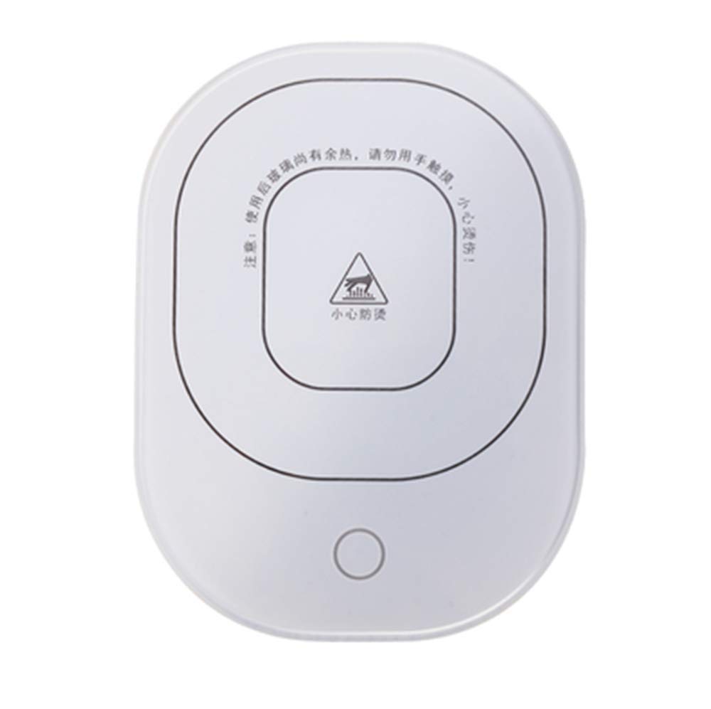 Tasse thermostatique automatique en verre avec base d'isolation blanc mat