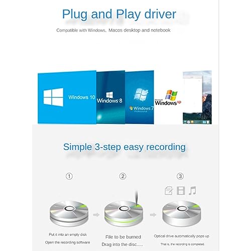 Lecteur CD externe USB double format gravure DVD haute précision pour ordinateur fixe - 7