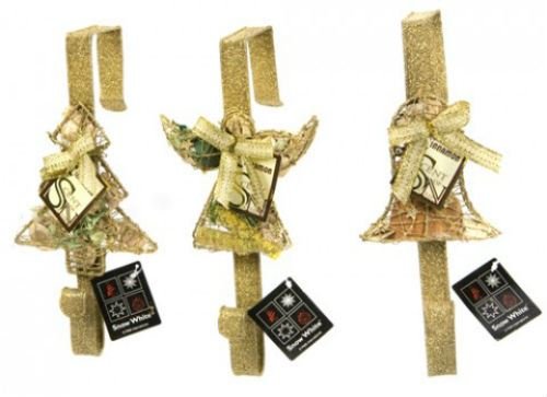 Gold Glitter Over door Hanger for Christmas Wreaths,Metal Wreath Hanger - Quality Gold Glitter Scented Xmas Decoration In Choice Of 3 Designs