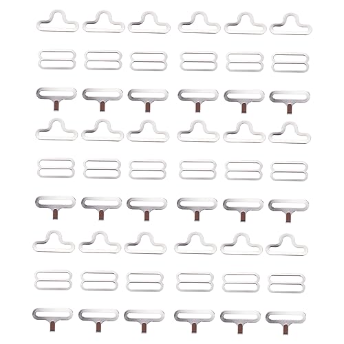 ERINGOGO 50Sets Adjustable Necktie Buckles Tie Strap Clips with Slide Eye Hook for Bow Ties Sling Shoulder Straps Durable Resistant Design for Everyday Use