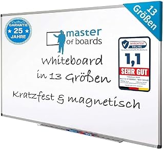 MOB profesjonalna tablica suchościeralna  150 x 100 cm  aluminiowa rama, magnetyczna  do biura, do zastosowań komercyjnych i prywatnych