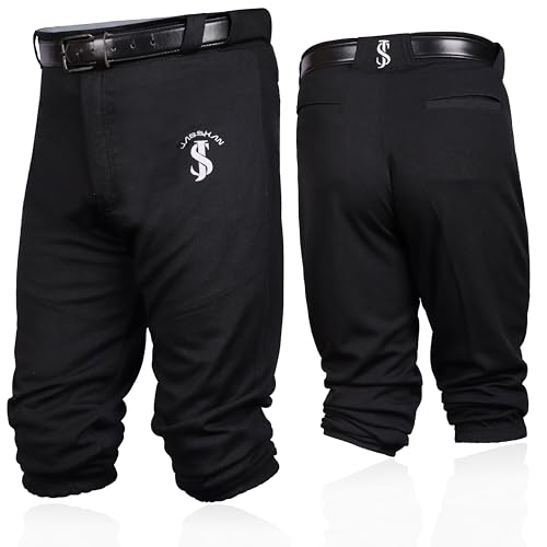 JABSKAN Men’s Pro Knicker Baseball Pants – Reinforced Double Layer Knees Size AS to AXL Black