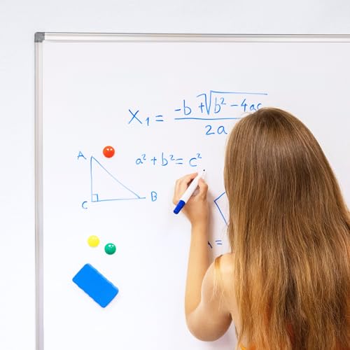 Raylu Paper® - Magnetisches Whiteboard mit Aluminiumrahmen, großes trocken abwischbares magnetisches Whiteboard mit Stiftablage (120 x 90 cm)