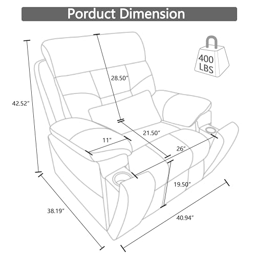 4 OKIN Motor Power Lay Flat Lift Recliner Chair for Elderly Adults Big and Tall Recliners with Heat Massage, Adjustable Head-Back-Lumbar-Leg-Support, Extended Footrest, 2 Cup Holders