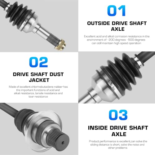 Image of Rear Left /Right CV Axle Shaft Assembly for Yamaha Rhino 450 2006-2009, for Rhino 660 2004-2007, for Rhino 700 2008-2013, Replace for 5UG-F530T-20-00 5UG-F53B0-21-00, 2 pcs