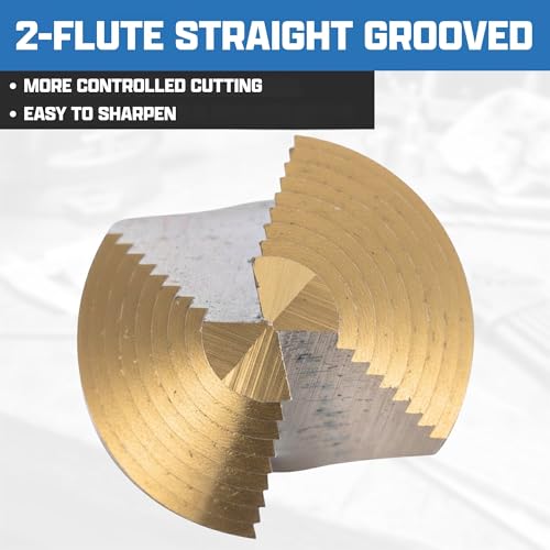 Image of NEIKO 10607A Step Drill Bit, 9 Steps 1 /4 inch to 3 /4 inch Straight High Speed Steel, Titanium Nitride Coated, 1 /4 inch Quick Change Step Bits for Steel, Metal, Wood, Plastic, Unibit Cone Drill Bits, Two Flute