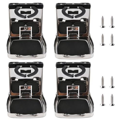Portavasos plegable ajustable 4 pzas acero inoxidable miniatura 1