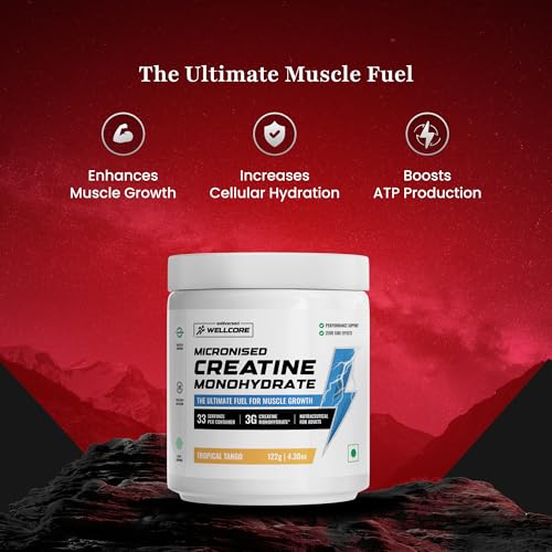Image of Wellcore Creatine (33 Servings, Tropical Tango) + Okami Shilajit Resin (20g) | Power & Stamina Booster | Lab Tested | For Men & Women