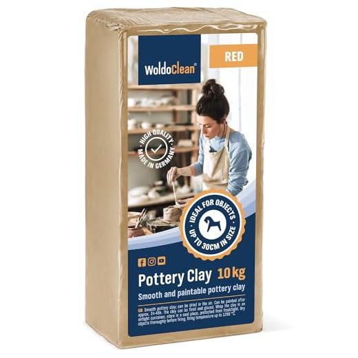 Arcilla para alfarería 10kg roja de secado al aire suave y flexible - para modelar y alfarería para niños