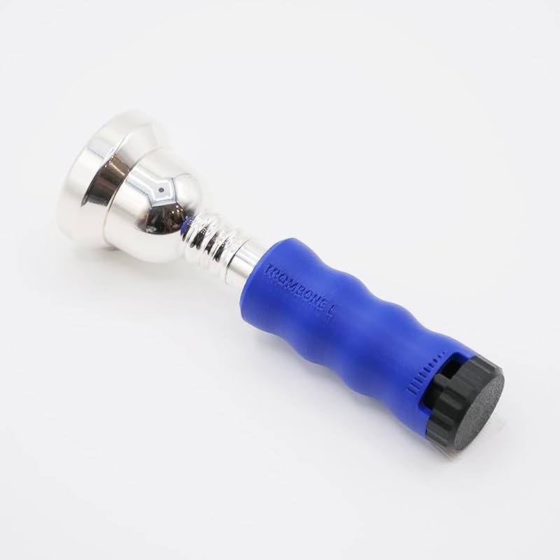 Trombone Mouthpiece Buzzing Practice Tool – Anywhere Practice & Warm-up – Large Shank for Trombone & Euphonium – BRASS BUZZ TRAINER (Blue)