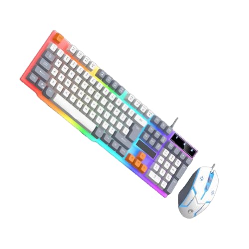 Teclado para juegos de 104 teclas con retroiluminación LED y ratón de 1600 DPI
