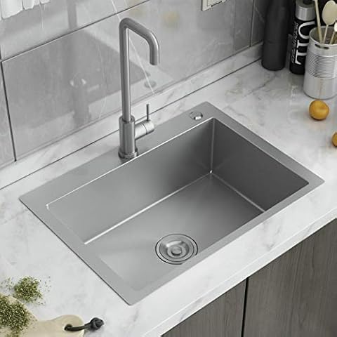 24x18" Topmount Kitchen Sink 16 Gauge Single Bowl,Drop In,Stainless Steel,Include Faucet&Drain Cover
