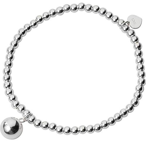 WOZUIMEI S925 Bracelet en Argent Femme Style Coréen Simple Brillant Boule Ronde Bracelet Personnalité Perle Ronde Bijoux de ModeBracelet