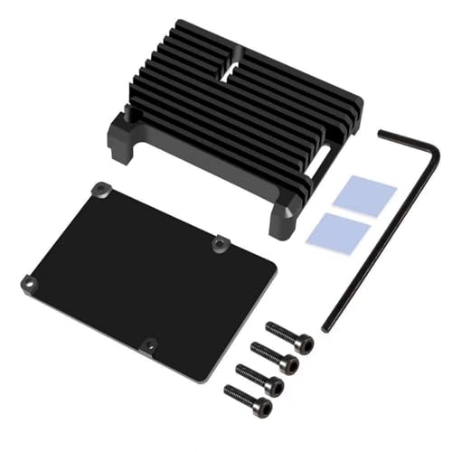 THINCAN Caja de armadura de aleación de aluminio 4B para 4B, carcasa de metal de refrigeración superior, ventilador silencioso doble, kit de instalación fácil