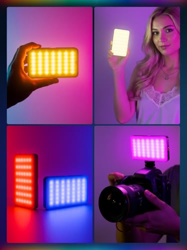 Image of Moman LED Camera Light, RGB Video Lights for Photography, App Wireless Control, 2500-9000K, CRI 95+, Long Battery Life, Portable Lighting Panel with Cold Shoe, Fits for Sony /Canon Black