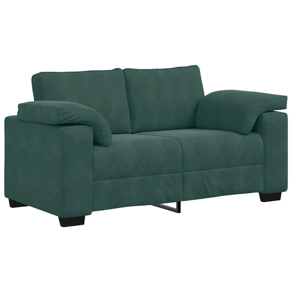 Juego de sofá de terciopelo verde oscuro de 2 + 3 plazas de 160/219 cm de ancho con suave funda de terciopelo y marco de madera y metal, muebles modernos para salas de estar, oficinas