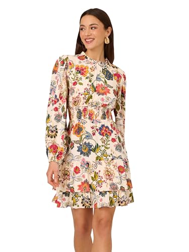 Image of Adrianna Papell Women's Smocked Printed Short Dress