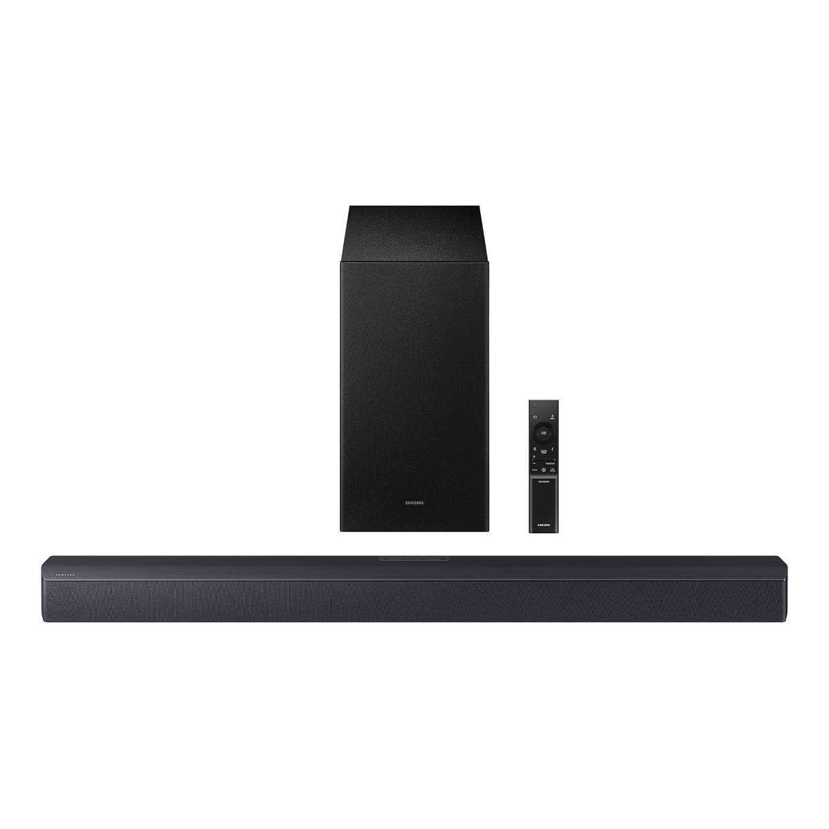 SAMSUNG Soundbar HW-B450F/ZF 2025 - Dolby Audio/DTS Virtual: X, Adaptive Sound, 2.1 kanałów, tryb nocny i tryb gry