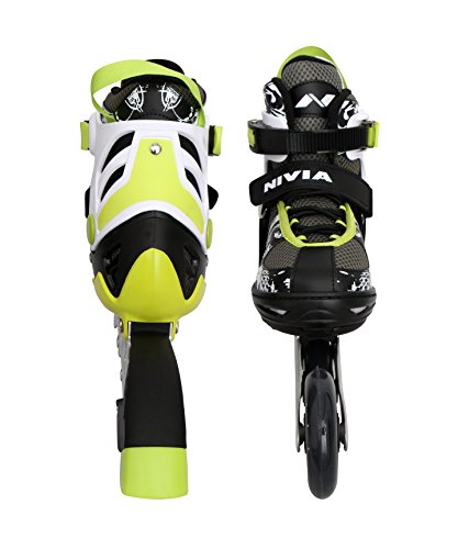 Image of Nivia 90 Pro Speed Inline Skates, Large (Black /Fluorescent Yellow /White)