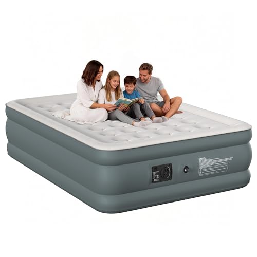 Canpsky Queen Air Mattress with Built-in Pump, 18 Inch Raised...