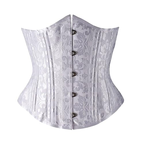 Image of Women Heavy Spiral 26 Steel Boned Underbust Corset Satin Heavy Duty Waist Training Shaper Cincher