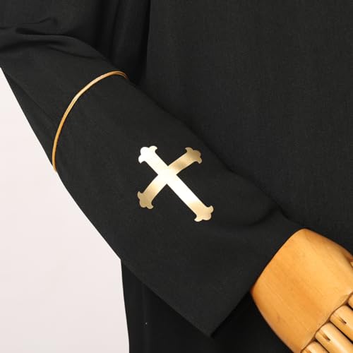 Image of CAMDOM Men's Clergy Cassock Church Minister Robe Vestment for Pastor