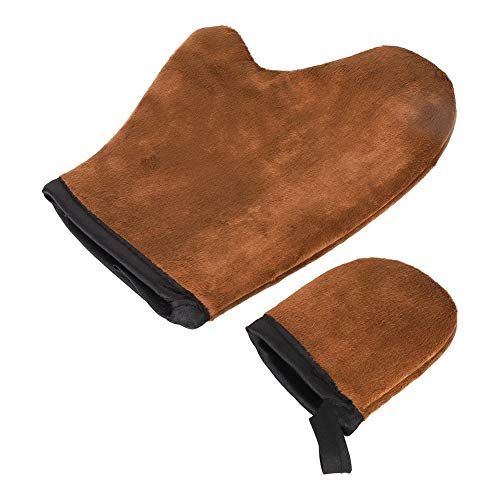 BRRNOO Tanning Glove, Self Tanner Mitt For Lotion Apply, Double Sided Soft Accessory (Brown)