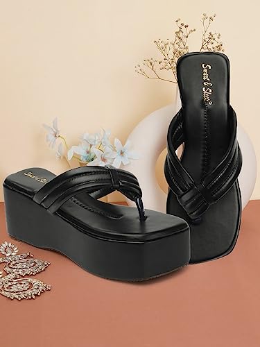 Image of Smart & Sleek Crossover-Strap Platform Heels Sandal for Women & Girls-F9